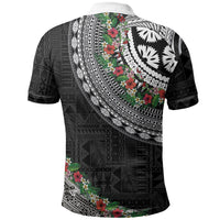 Fiji Hibiscus Polo Shirt Tapa Masi Motifs with Tropical Plants LT03 - Polynesian Pride