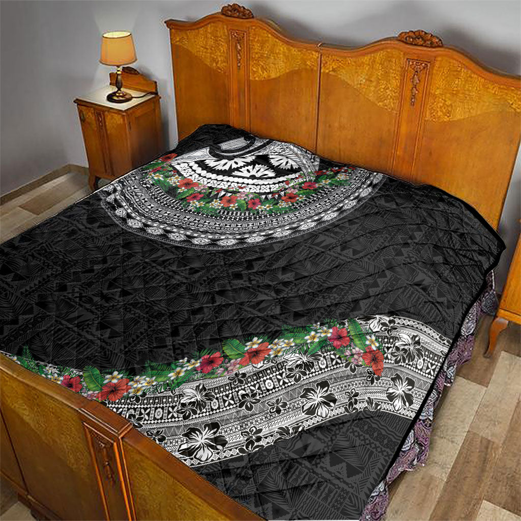 Fiji Hibiscus Quilt Tapa Masi Motifs with Tropical Plants LT03 - Polynesian Pride