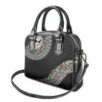 Fiji Hibiscus Shoulder Handbag Tapa Masi Motifs with Tropical Plants LT03 - Polynesian Pride