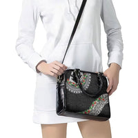 Fiji Hibiscus Shoulder Handbag Tapa Masi Motifs with Tropical Plants LT03 - Polynesian Pride