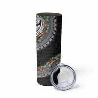 Fiji Hibiscus Skinny Tumbler Tapa Masi Motifs with Tropical Plants LT03 - Polynesian Pride