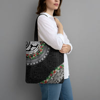 Fiji Hibiscus Tote Bag Tapa Masi Motifs with Tropical Plants LT03 - Polynesian Pride