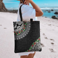 Fiji Hibiscus Tote Bag Tapa Masi Motifs with Tropical Plants LT03 - Polynesian Pride