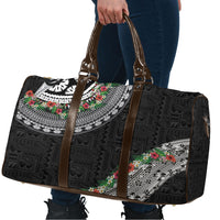 Fiji Hibiscus Travel Bag Tapa Masi Motifs with Tropical Plants LT03 - Polynesian Pride