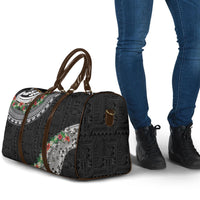 Fiji Hibiscus Travel Bag Tapa Masi Motifs with Tropical Plants LT03 - Polynesian Pride