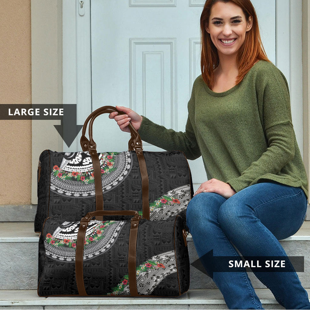 Fiji Hibiscus Travel Bag Tapa Masi Motifs with Tropical Plants LT03 - Polynesian Pride