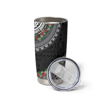 Fiji Hibiscus Tumbler Cup Tapa Masi Motifs with Tropical Plants LT03 - Polynesian Pride