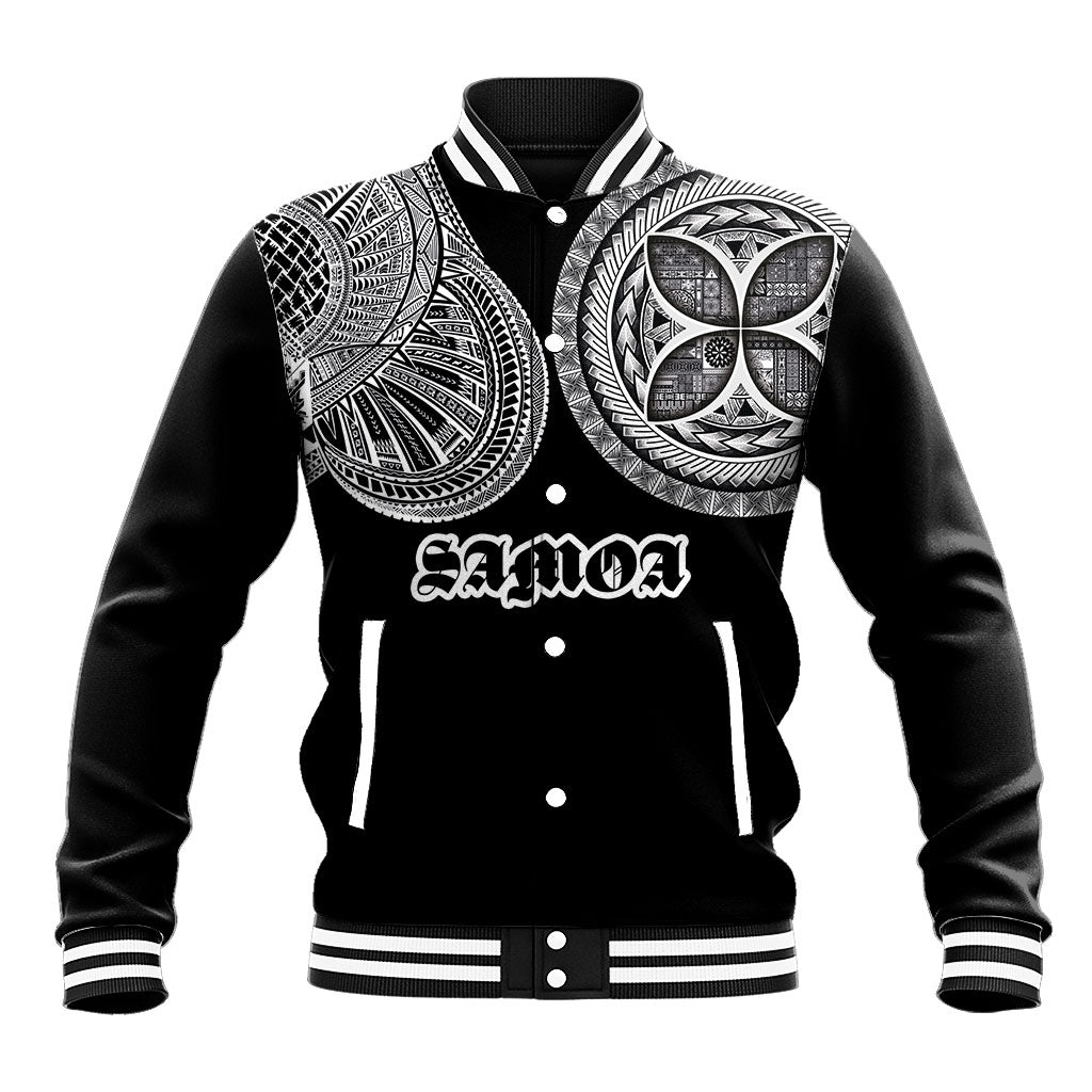 Samoa Traditional Tattoo Baseball Jacket Tribal Tatau Pattern LT03 Unisex Black - Polynesian Pride