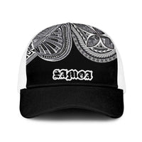 Samoa Traditional Tattoo Baseball Net Cap Tribal Tatau Pattern LT03 One Size White Black - Polynesian Pride