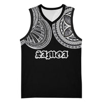 Samoa Traditional Tattoo Basketball Jersey Tribal Tatau Pattern LT03 Unisex Black - Polynesian Pride