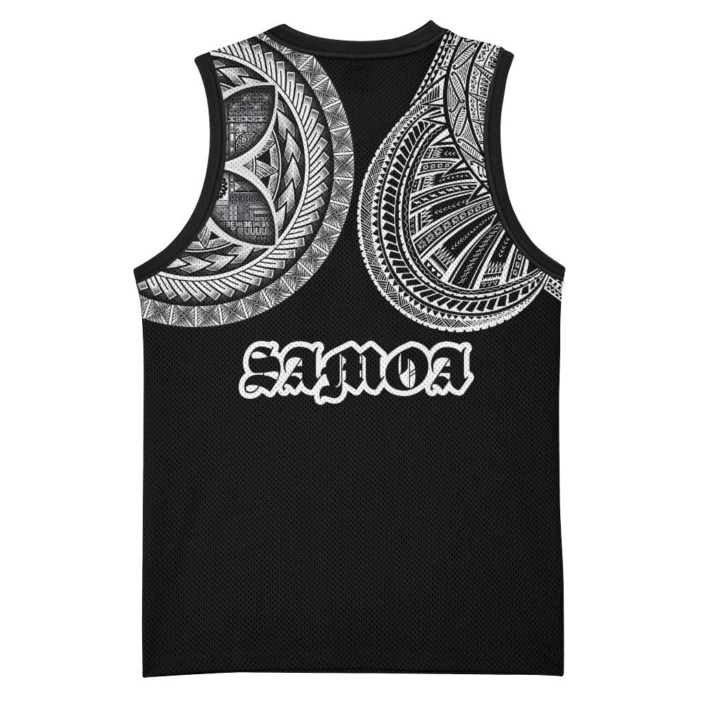 Samoa Traditional Tattoo Basketball Jersey Tribal Tatau Pattern LT03 - Polynesian Pride
