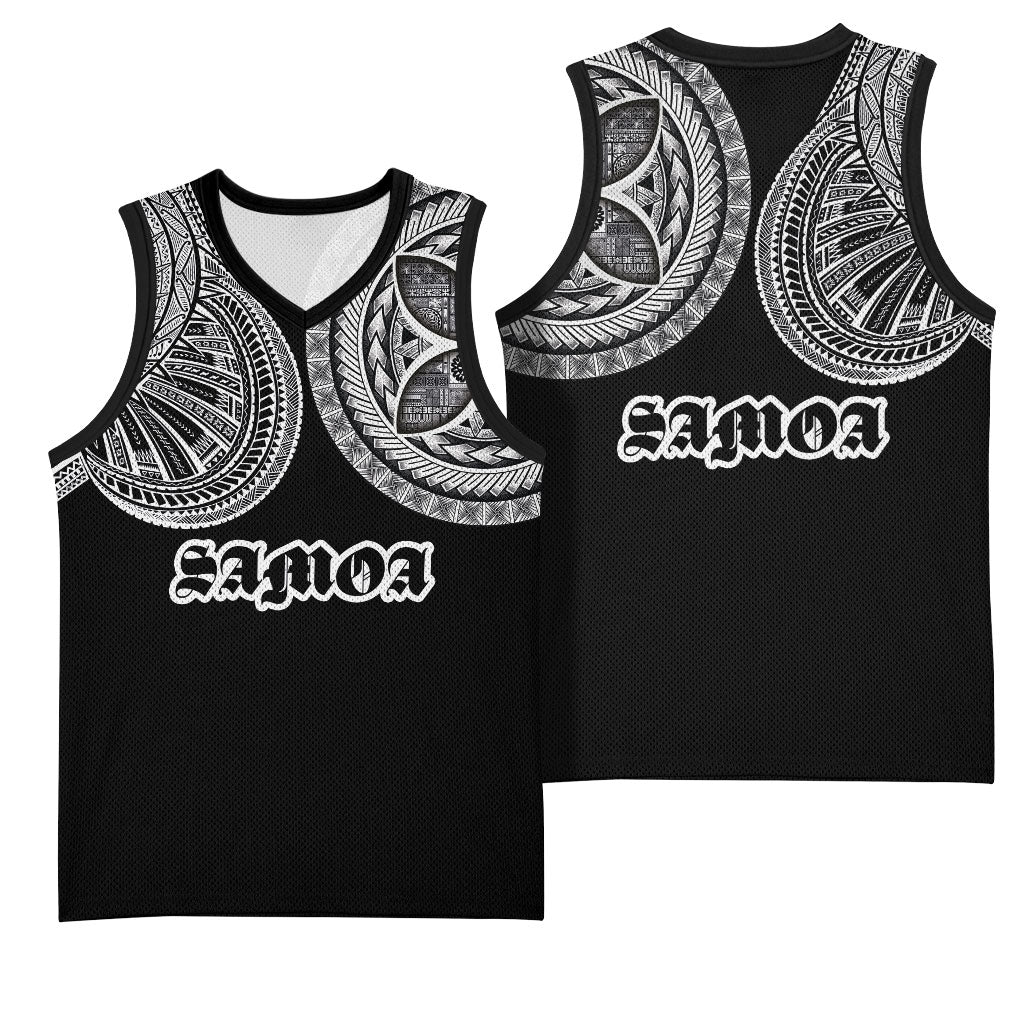 Samoa Traditional Tattoo Basketball Jersey Tribal Tatau Pattern LT03 - Polynesian Pride