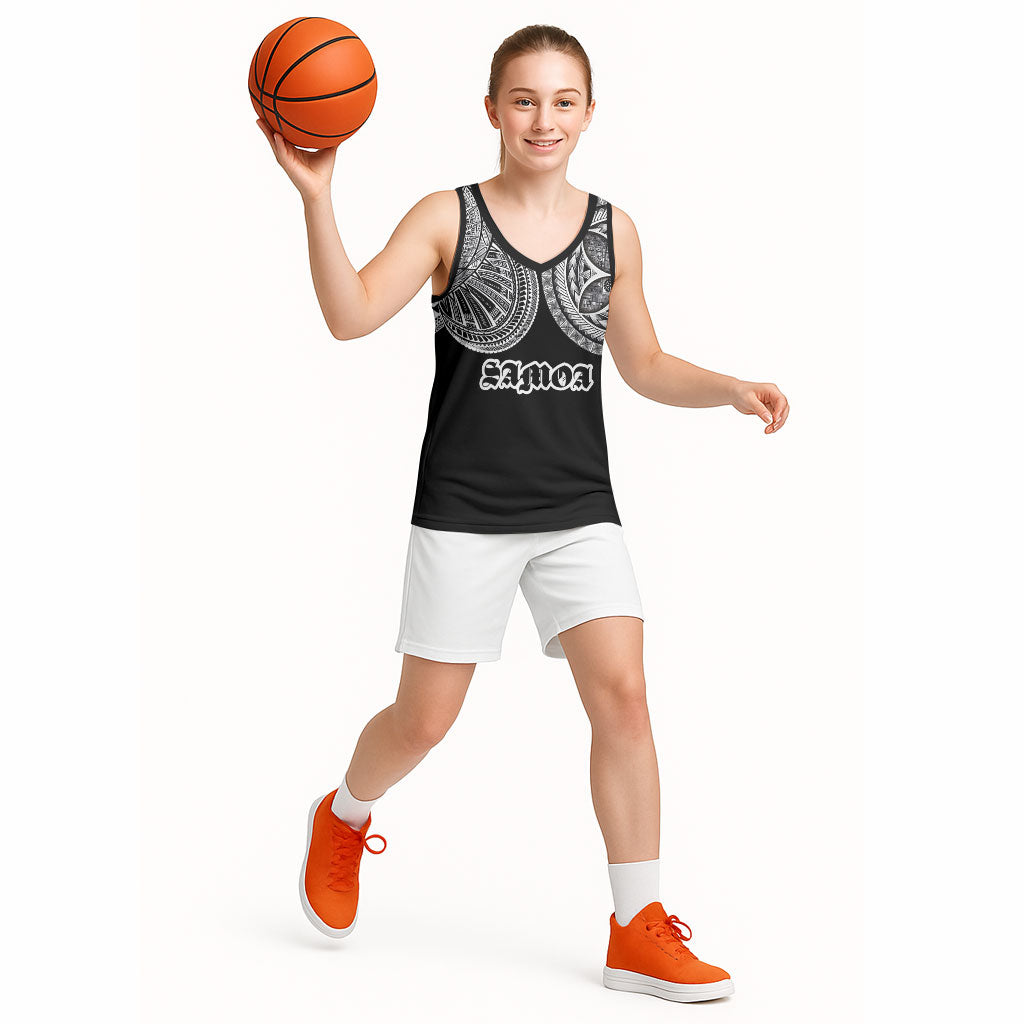Samoa Traditional Tattoo Basketball Jersey Tribal Tatau Pattern LT03 - Polynesian Pride