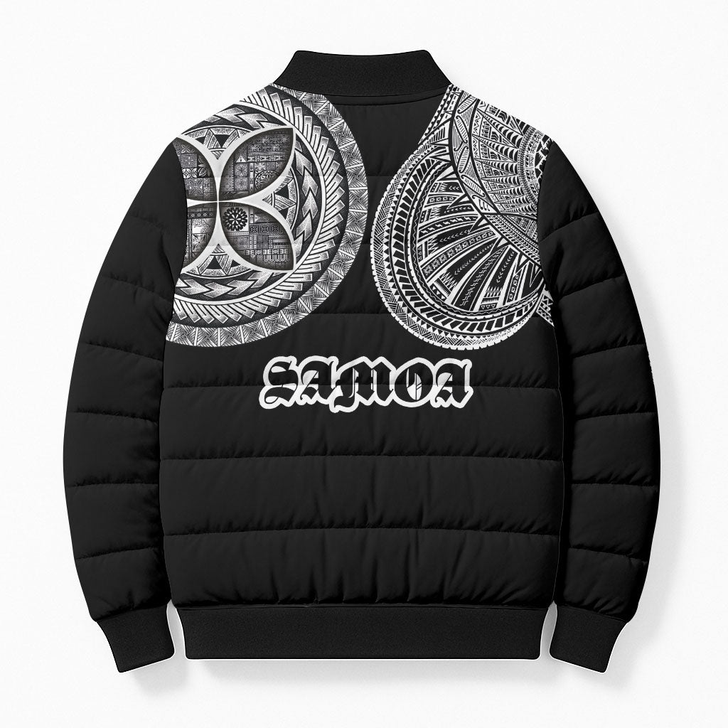 Samoa Traditional Tattoo Bomber Puffer Jacket Tribal Tatau Pattern LT03 - Polynesian Pride