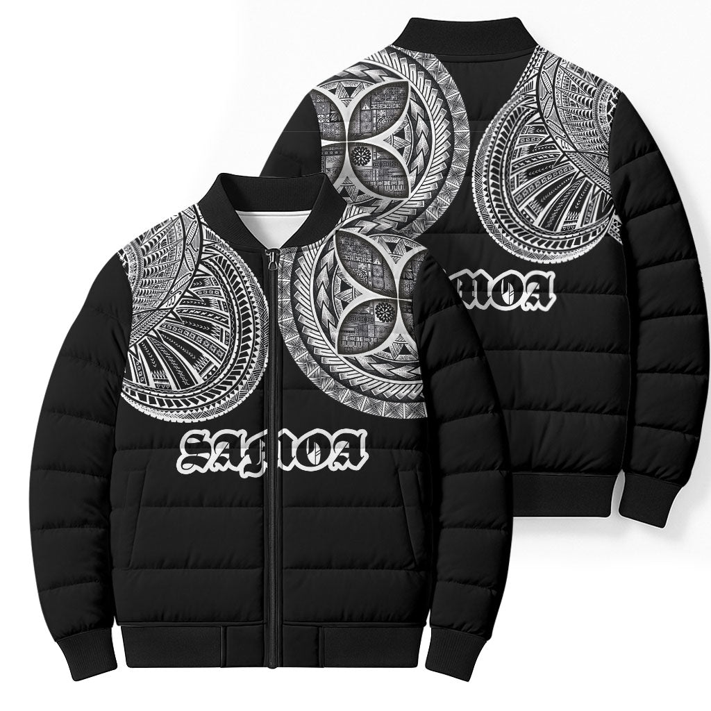 Samoa Traditional Tattoo Bomber Puffer Jacket Tribal Tatau Pattern LT03 - Polynesian Pride
