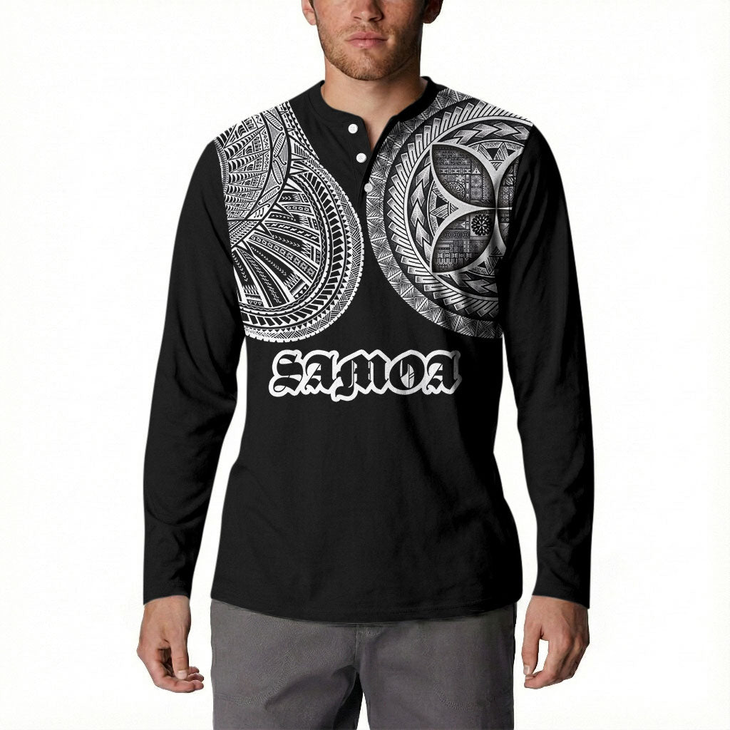 Samoa Traditional Tattoo Button Sweatshirt Tribal Tatau Pattern LT03 - Polynesian Pride