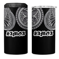 Samoa Traditional Tattoo 4 in 1 Can Cooler Tumbler Tribal Tatau Pattern LT03 One Size: 16 oz Black - Polynesian Pride
