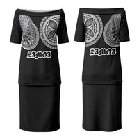 Samoa Traditional Tattoo Couples Matching Puletasi and Hawaiian Shirt Tribal Tatau Pattern LT03 - Polynesian Pride