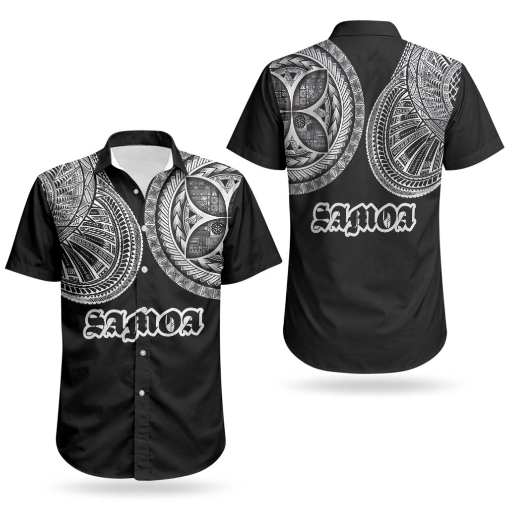 Samoa Traditional Tattoo Couples Matching Tank Maxi Dress and Hawaiian Shirt Tribal Tatau Pattern LT03 - Polynesian Pride