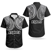 Samoa Traditional Tattoo Couples Matching Tank Maxi Dress and Hawaiian Shirt Tribal Tatau Pattern LT03 - Polynesian Pride