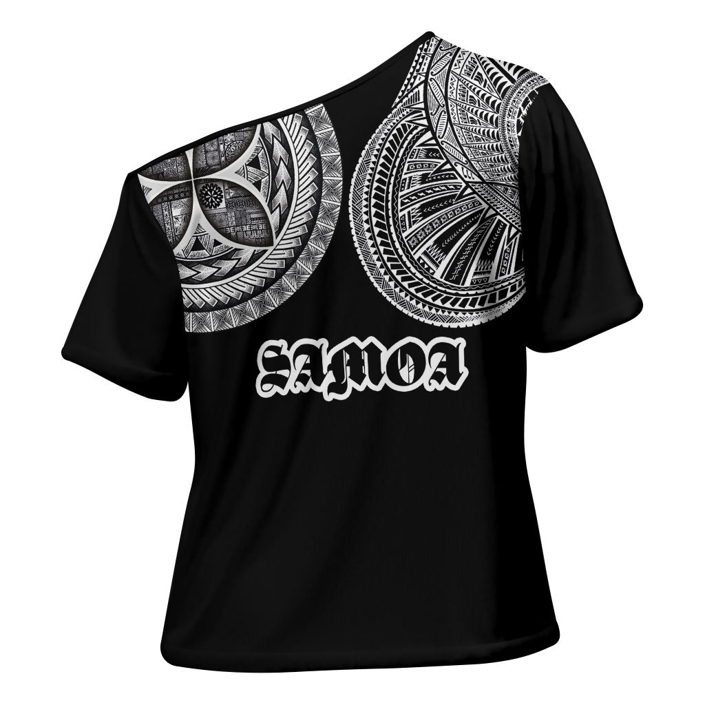 Samoa Traditional Tattoo Cross Shoulder Shirt Tribal Tatau Pattern LT03 - Polynesian Pride