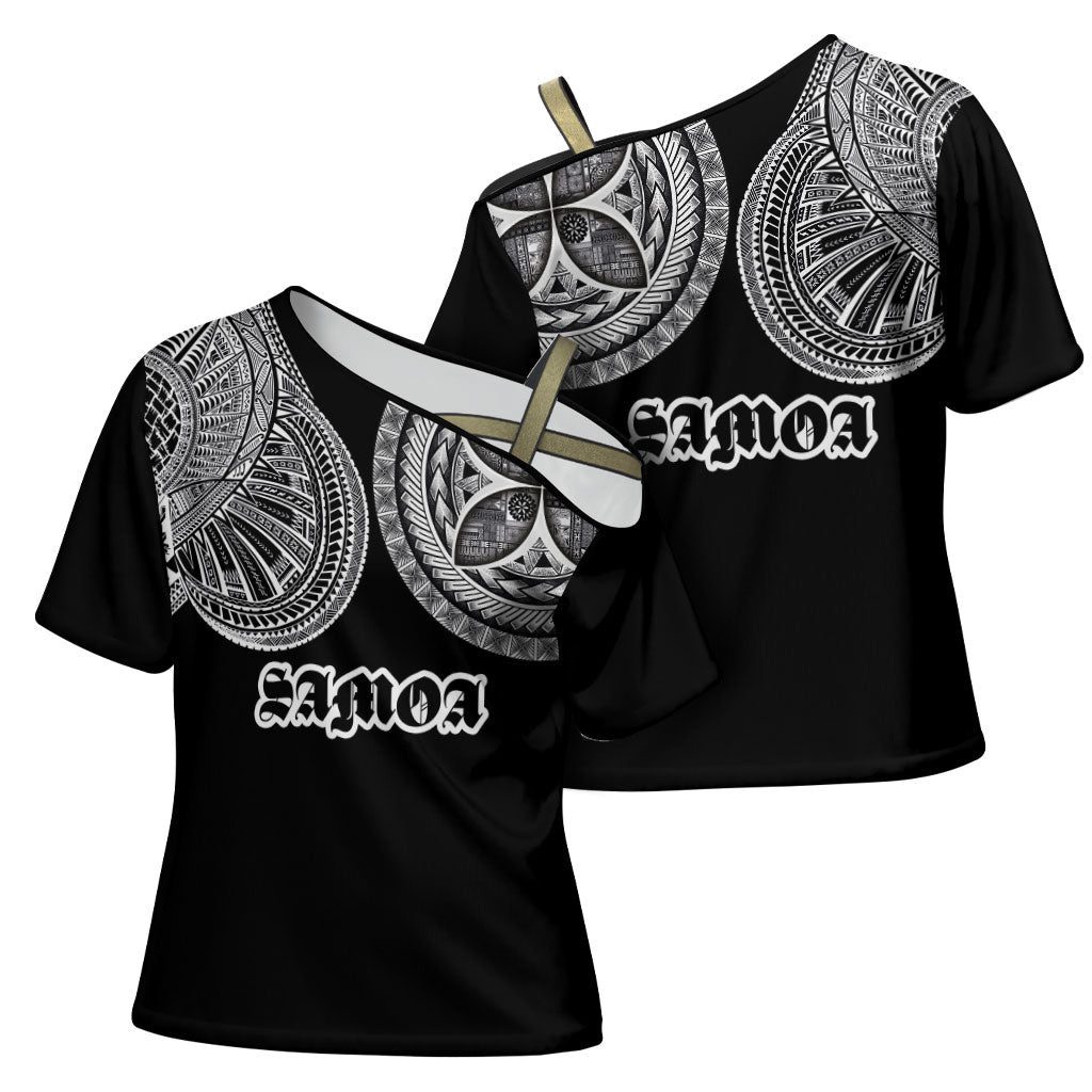 Samoa Traditional Tattoo Cross Shoulder Shirt Tribal Tatau Pattern LT03 - Polynesian Pride