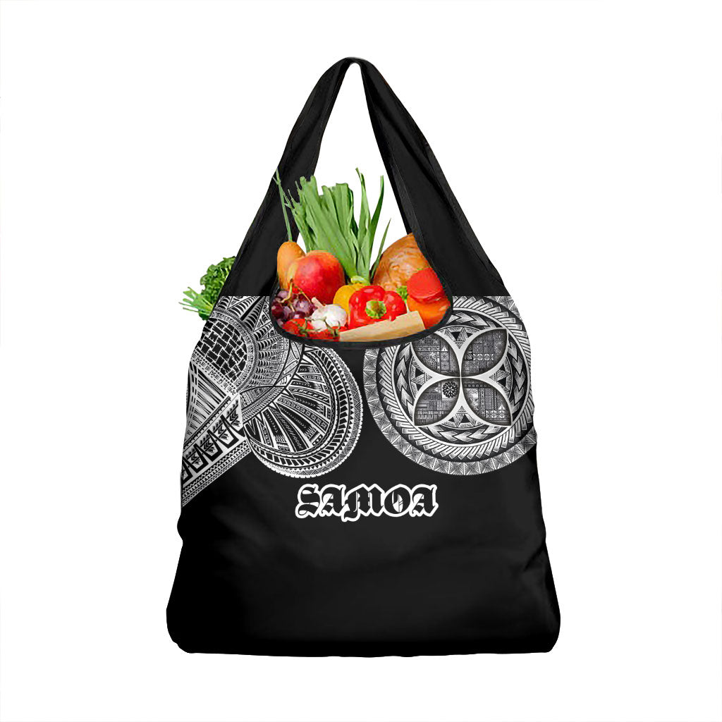 Samoa Traditional Tattoo Grocery Bag Tribal Tatau Pattern LT03 1-pack One Size Black - Polynesian Pride