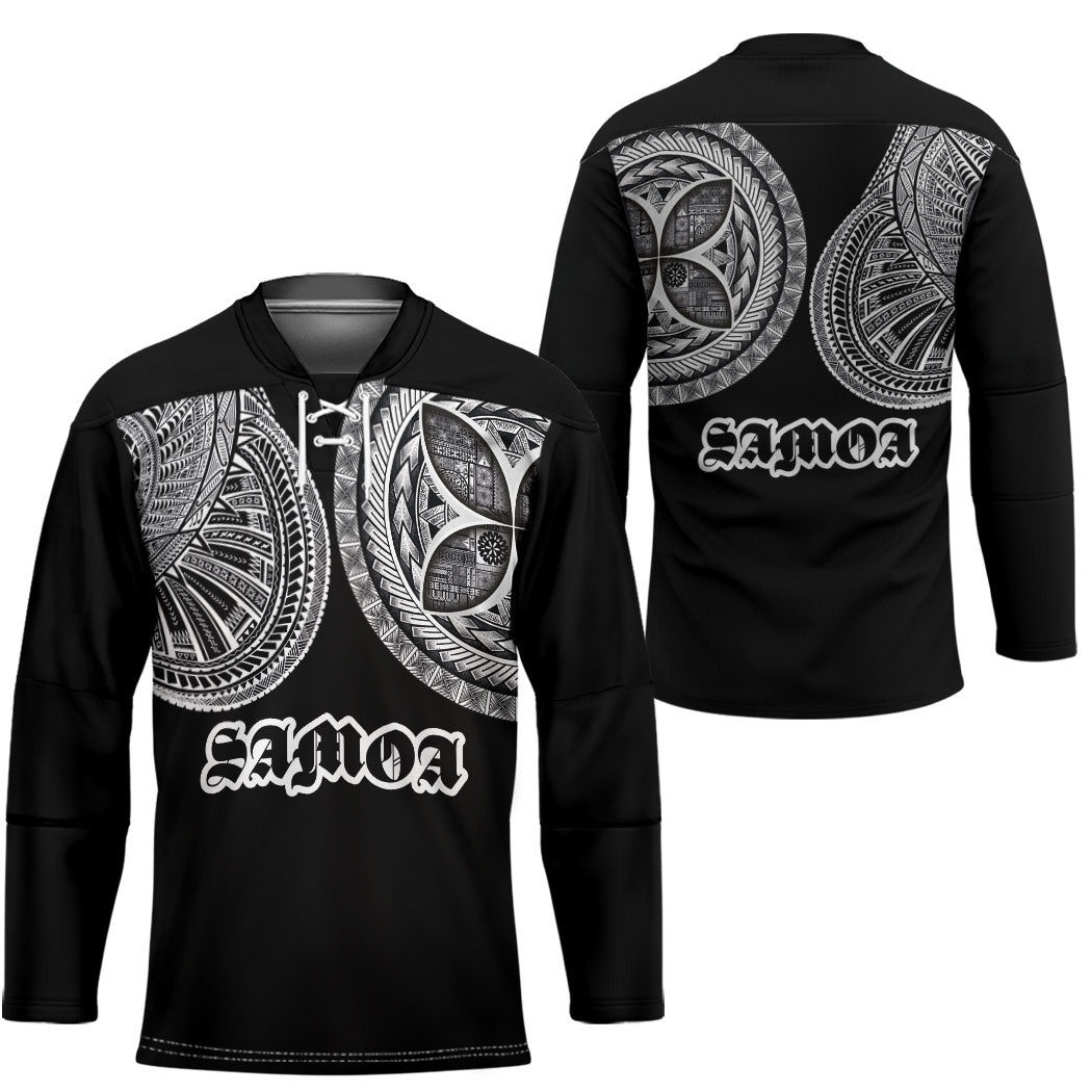 Samoa Traditional Tattoo Hockey Jersey Tribal Tatau Pattern LT03 - Polynesian Pride