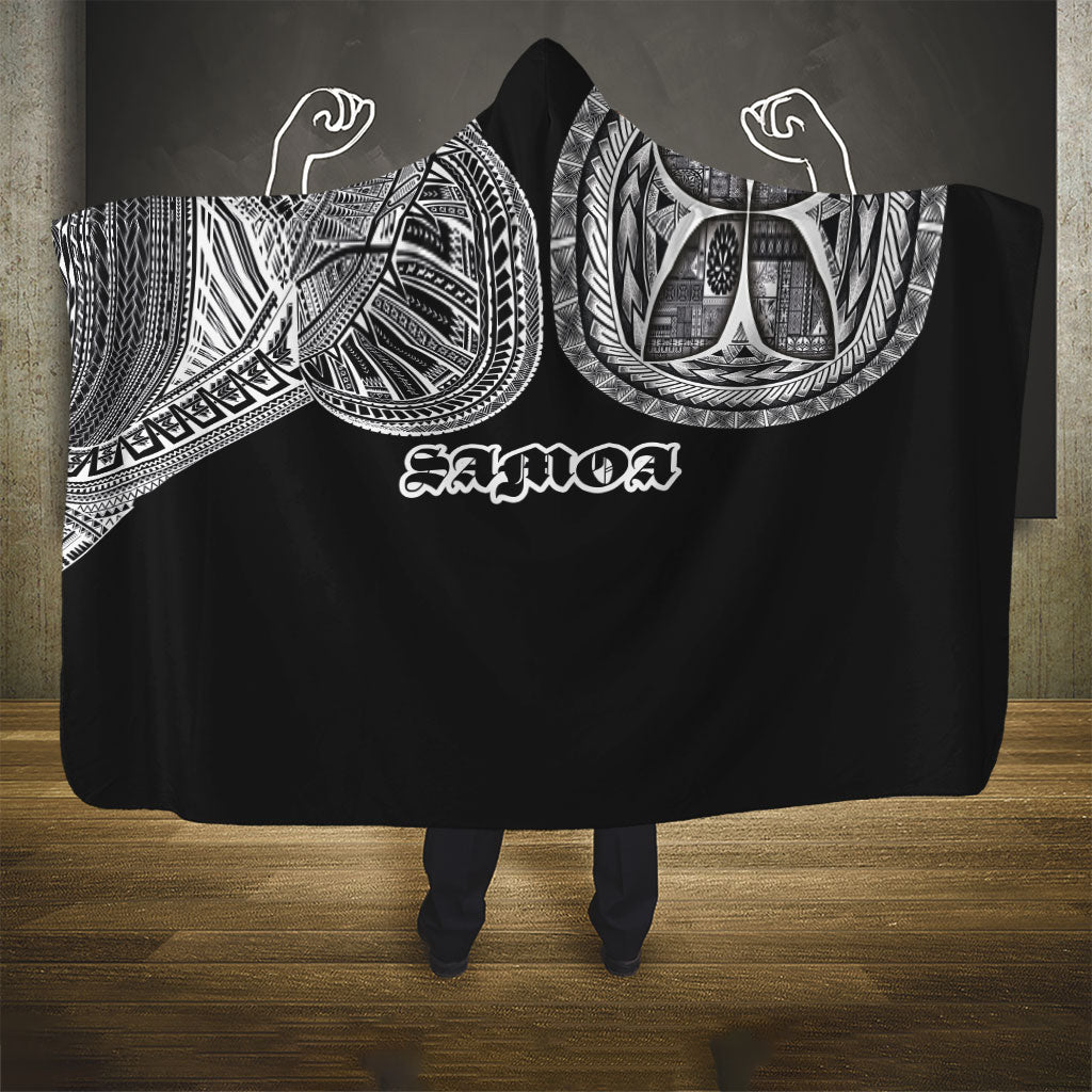 Samoa Traditional Tattoo Hooded Blanket Tribal Tatau Pattern LT03 - Polynesian Pride