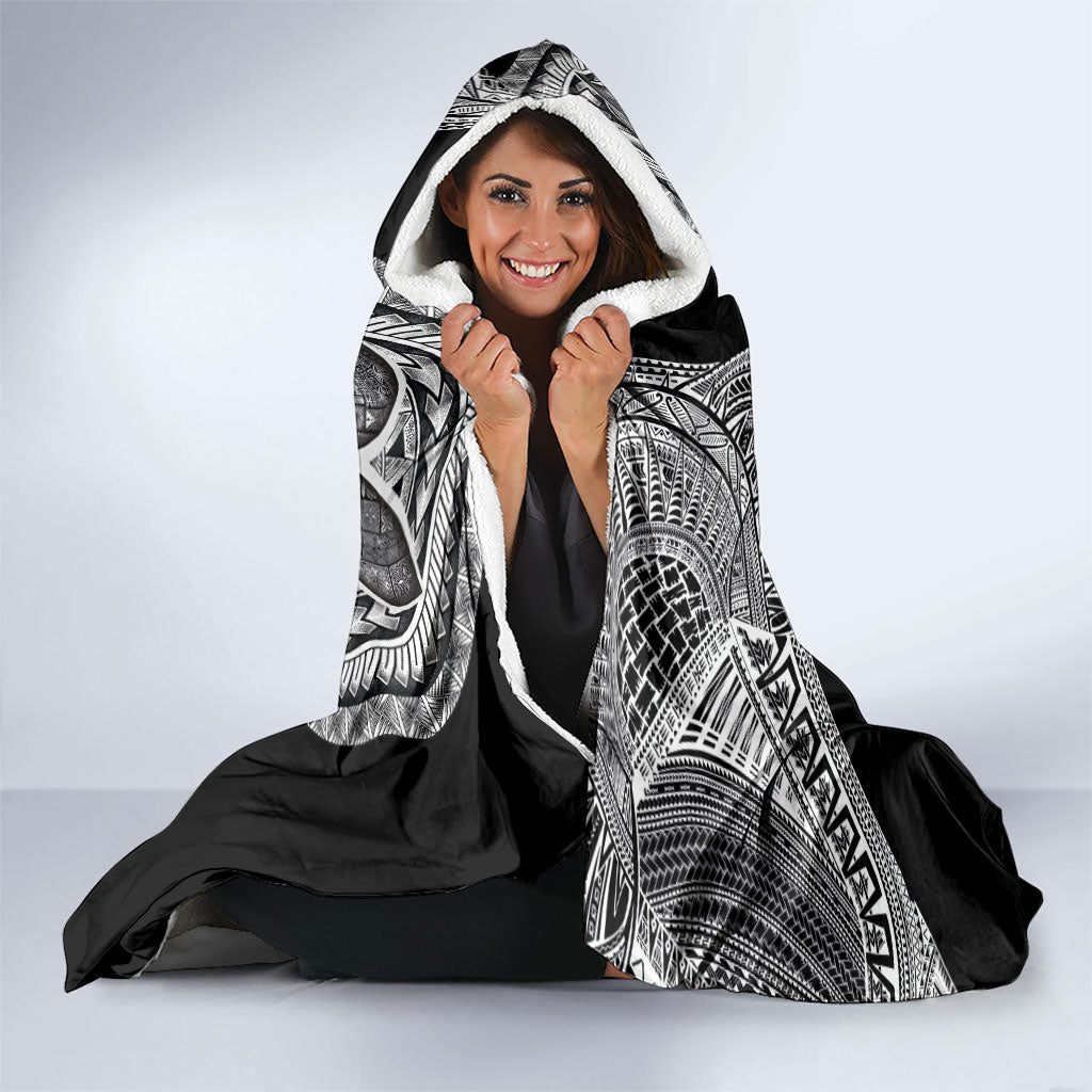 Samoa Traditional Tattoo Hooded Blanket Tribal Tatau Pattern LT03 - Polynesian Pride