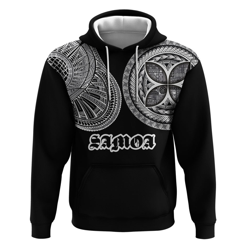 Samoa Traditional Tattoo Hoodie Tribal Tatau Pattern LT03 Pullover Hoodie Black - Polynesian Pride