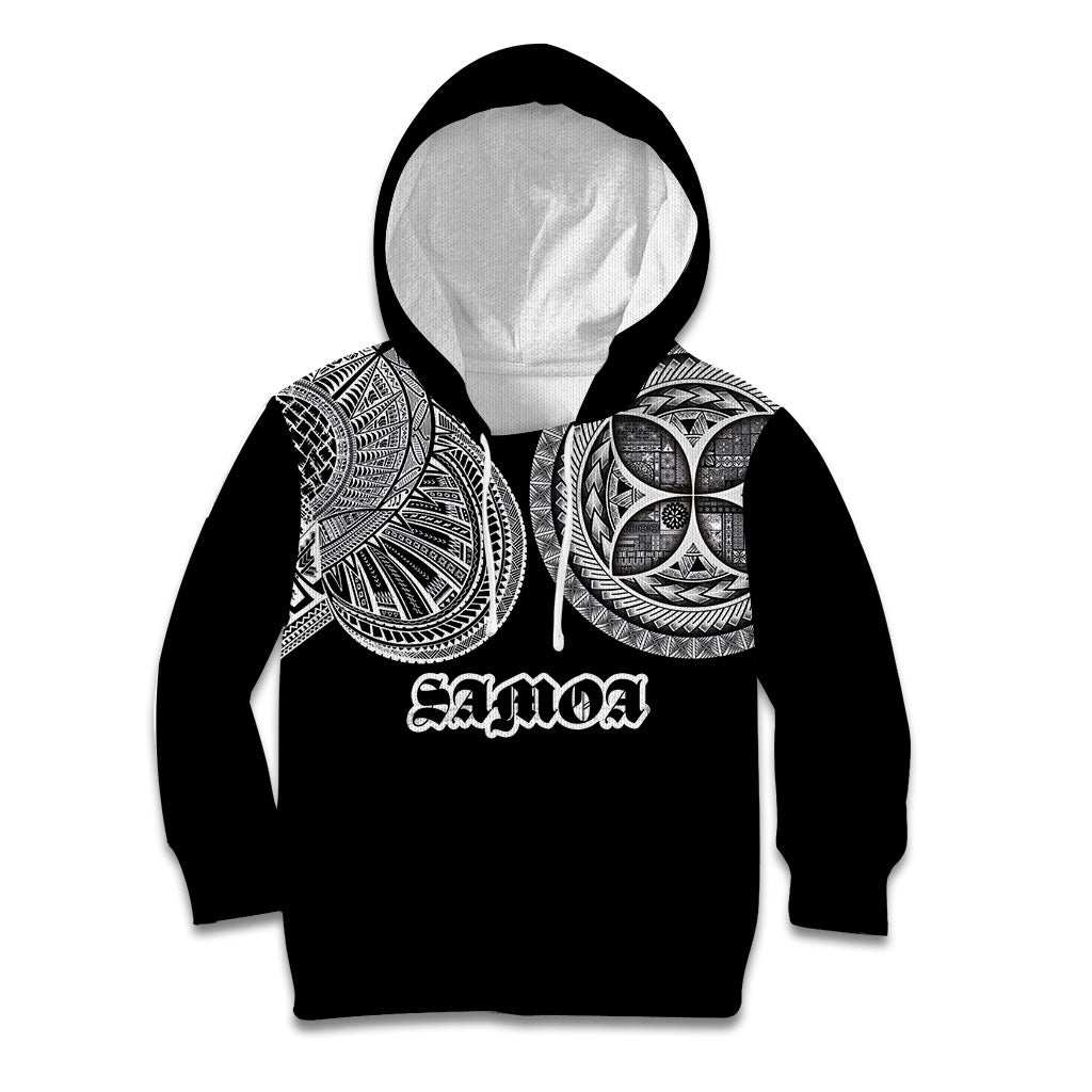 Samoa Traditional Tattoo Kid Hoodie Tribal Tatau Pattern LT03 Hoodie Black - Polynesian Pride