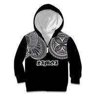 Samoa Traditional Tattoo Kid Hoodie Tribal Tatau Pattern LT03 Zip Hoodie Black - Polynesian Pride