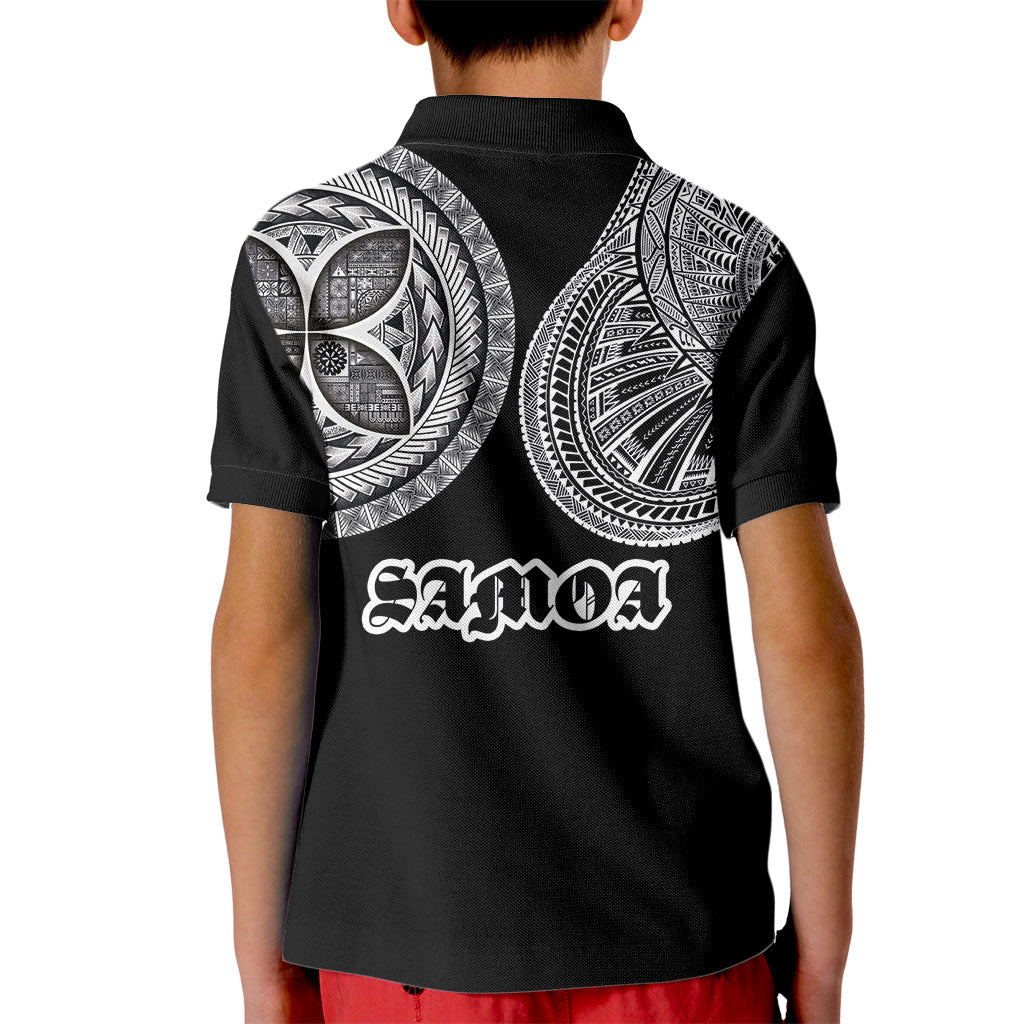 Samoa Traditional Tattoo Kid Polo Shirt Tribal Tatau Pattern LT03 - Polynesian Pride