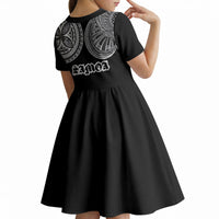 Samoa Traditional Tattoo Kid Short Sleeve Dress Tribal Tatau Pattern LT03 - Polynesian Pride