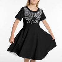 Samoa Traditional Tattoo Kid Short Sleeve Dress Tribal Tatau Pattern LT03 - Polynesian Pride
