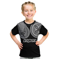 Samoa Traditional Tattoo Kid T Shirt Tribal Tatau Pattern LT03 Black - Polynesian Pride