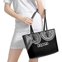 Samoa Traditional Tattoo Leather Tote Bag Tribal Tatau Pattern LT03 - Polynesian Pride