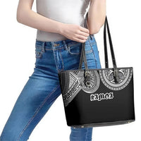 Samoa Traditional Tattoo Leather Tote Bag Tribal Tatau Pattern LT03 - Polynesian Pride