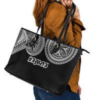 Samoa Traditional Tattoo Leather Tote Bag Tribal Tatau Pattern LT03 - Polynesian Pride