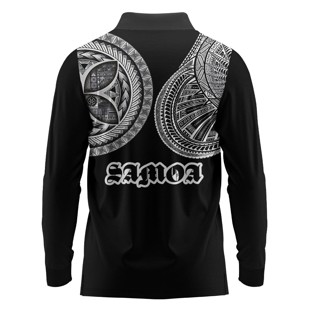 Samoa Traditional Tattoo Long Sleeve Polo Shirt Tribal Tatau Pattern LT03 - Polynesian Pride