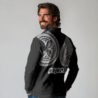 Samoa Traditional Tattoo Long Sleeve Polo Shirt Tribal Tatau Pattern LT03 - Polynesian Pride