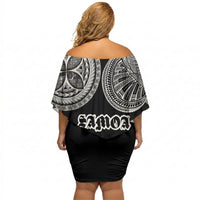 Samoa Traditional Tattoo Off Shoulder Short Dress Tribal Tatau Pattern LT03 - Polynesian Pride
