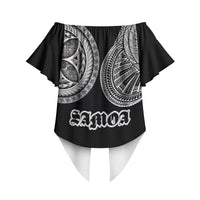 Samoa Traditional Tattoo Off Shoulder Wrap Waist Top Tribal Tatau Pattern LT03 - Polynesian Pride