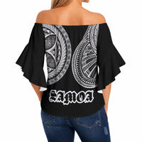 Samoa Traditional Tattoo Off Shoulder Wrap Waist Top Tribal Tatau Pattern LT03 - Polynesian Pride