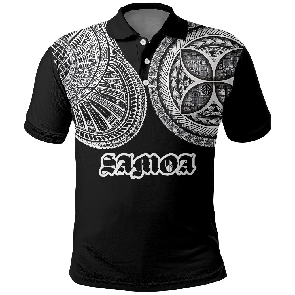 Samoa Traditional Tattoo Polo Shirt Tribal Tatau Pattern LT03 Black - Polynesian Pride