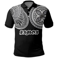 Samoa Traditional Tattoo Polo Shirt Tribal Tatau Pattern LT03 Black - Polynesian Pride
