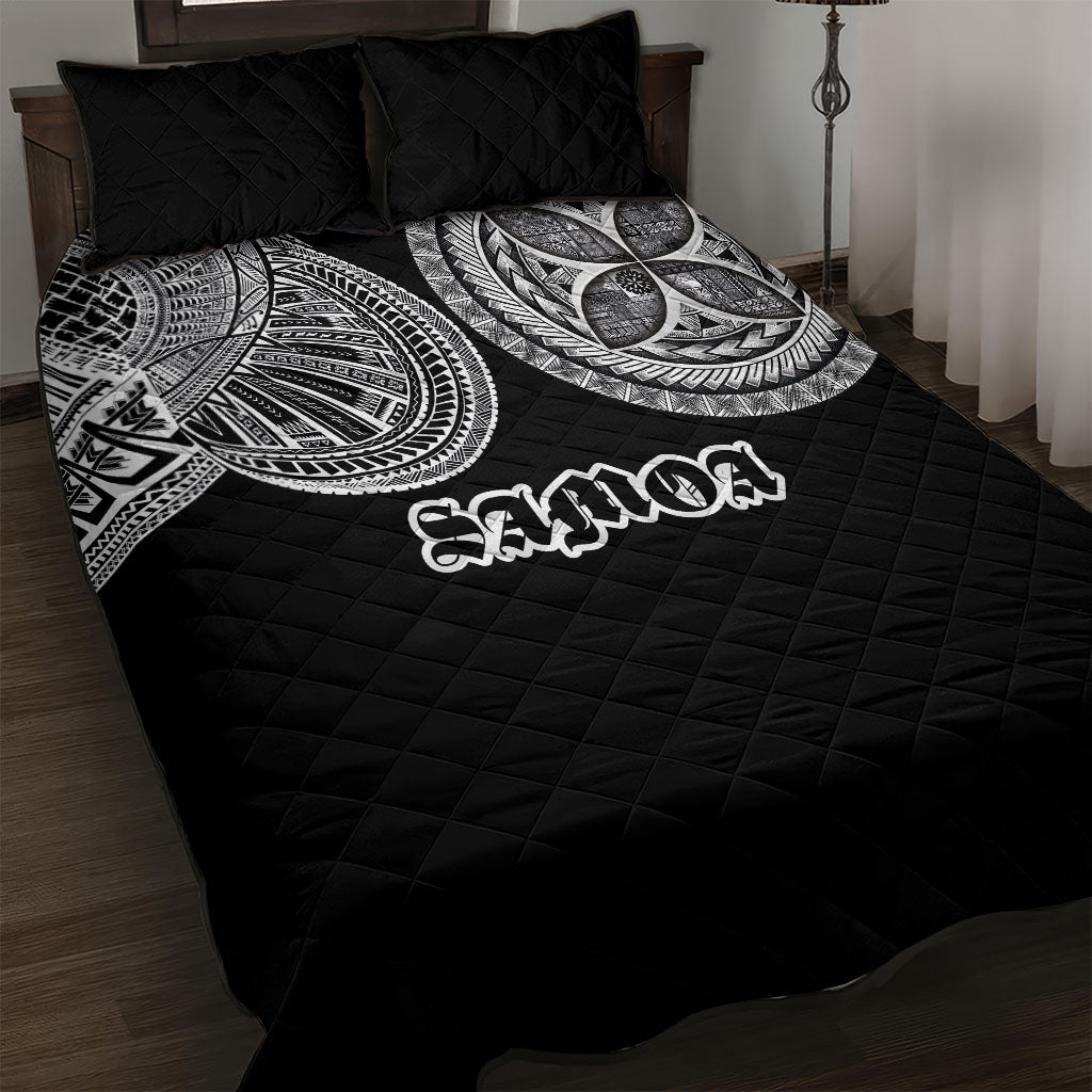 Samoa Traditional Tattoo Quilt Bed Set Tribal Tatau Pattern LT03 Black - Polynesian Pride