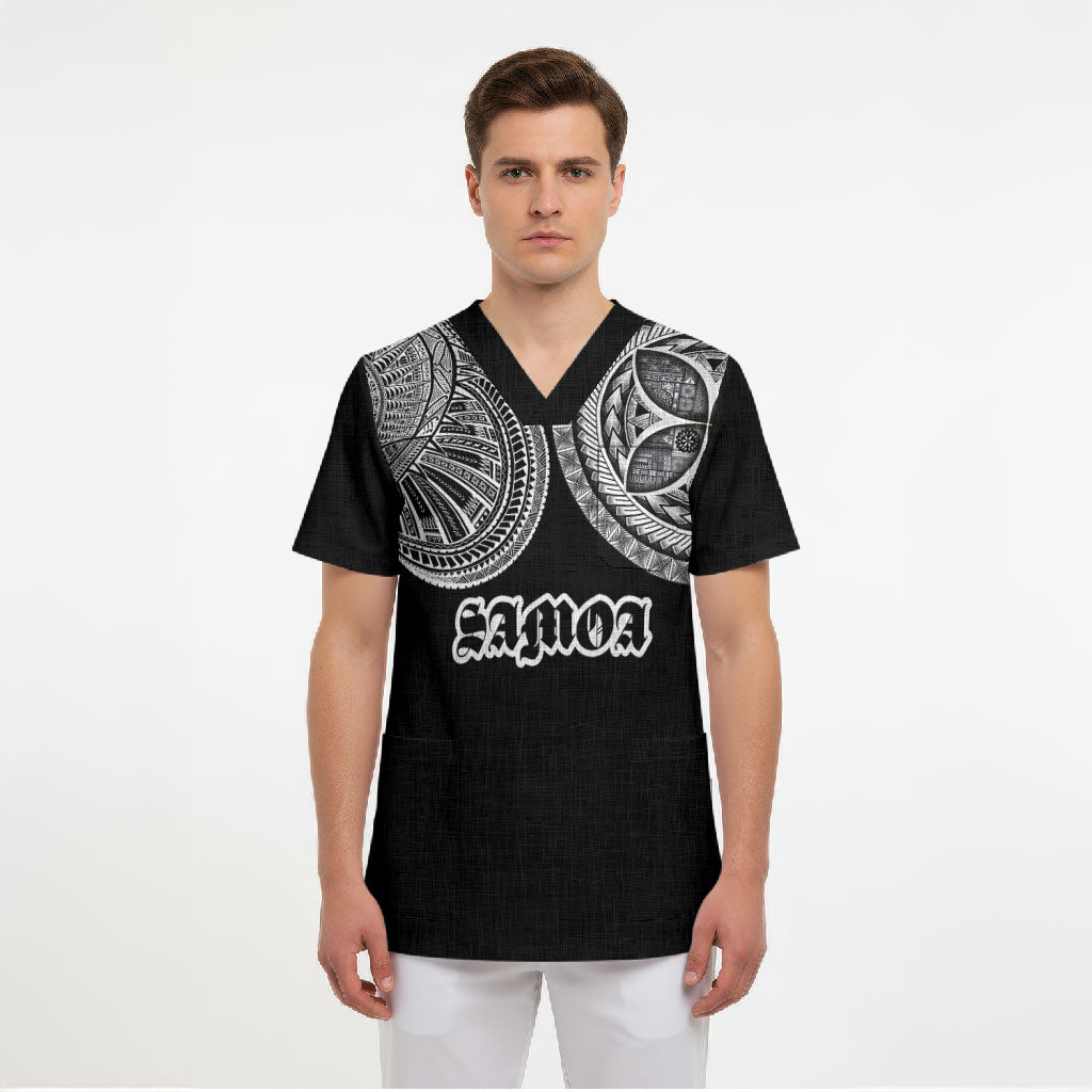 Samoa Traditional Tattoo Scrub Top Tribal Tatau Pattern LT03 - Polynesian Pride