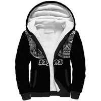 Samoa Traditional Tattoo Sherpa Hoodie Tribal Tatau Pattern LT03 Unisex Black - Polynesian Pride